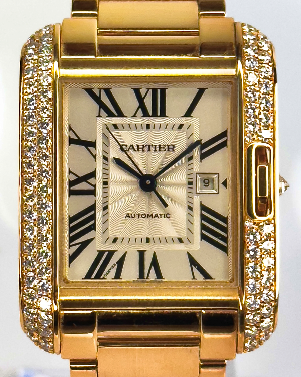 Cartier Tank Anglaise 39.2x29.8MM Silver Dial Rose Gold Bracelet (WT100003)