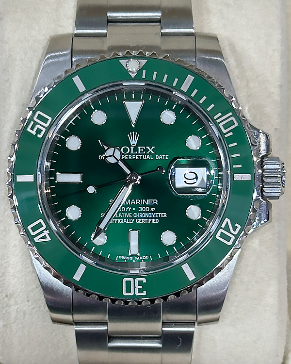 2011 Rolex Submariner Date “Hulk” 40MM Green Dial Oyster Bracelet (116610LV)