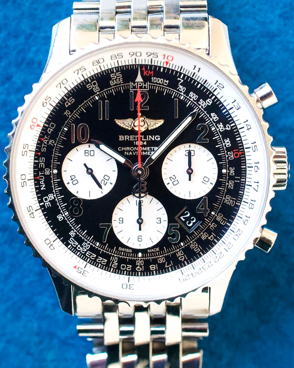 Breitling Navitimer 43MM Black Dial Steel Bracelet (AB0120)