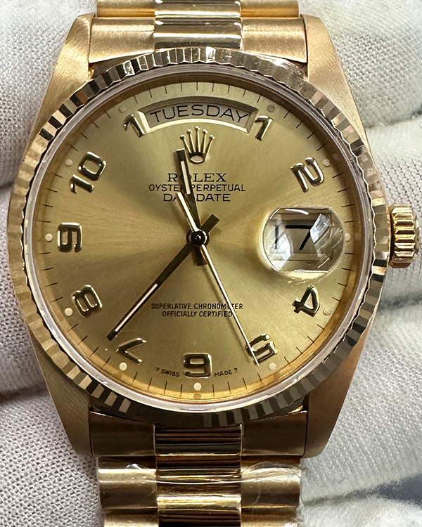 Rolex Day-Date 36MM President Bracelet Yellow Gold Champagne Dial (18238)