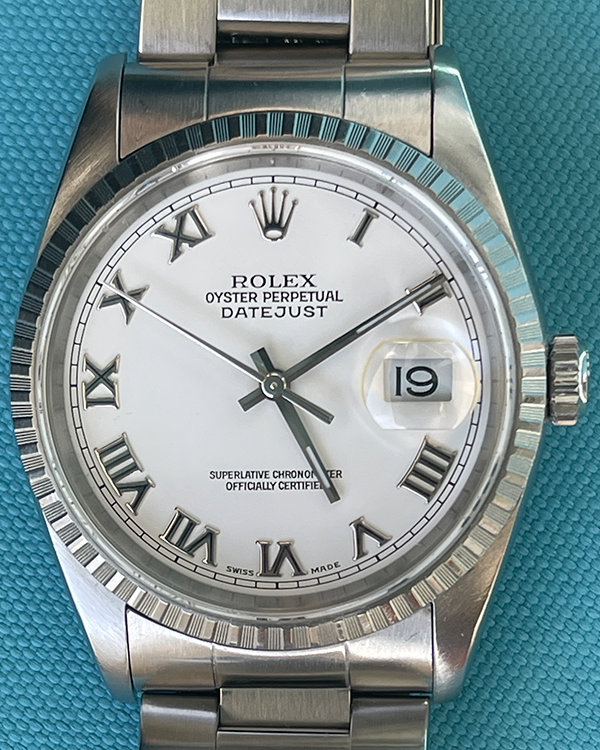 Rolex Datejust 36MM White Dial Steel Bracelet (16220)