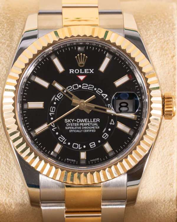 2019 Rolex Sky-Dweller 42MM Black Dial Two-Tone Oyster Bracelet (326933)