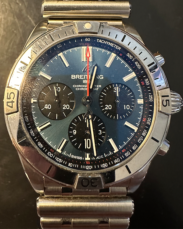 2021 Breitling Chronomat B01 42MM Blue Dial Steel Bracelet (AB013401C1A1)