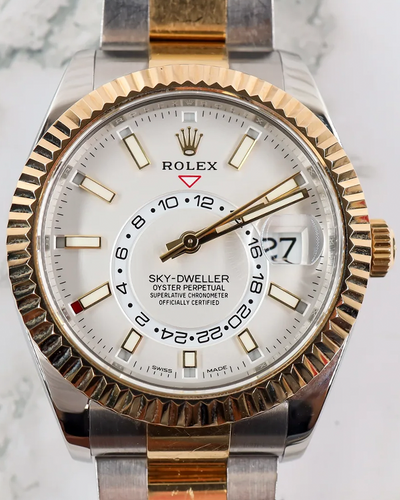 Rolex Sky-Dweller 42MM White Dial Two-Tone Oyster Bracelet (326933)