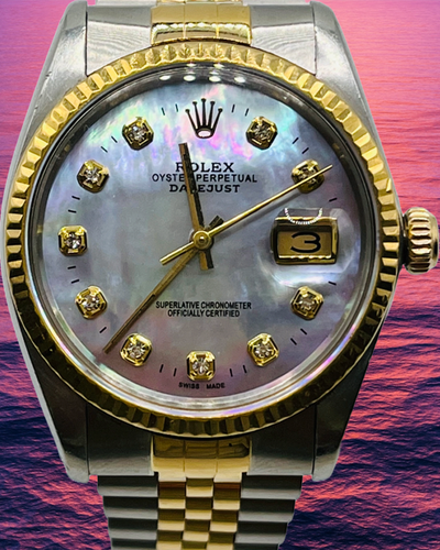 Rolex Datejust 36MM Aftermarket Mother Of Pearl Dial Two-Tone Jubilee Bracelet (16013)