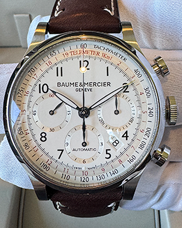 Baume & Mercier Capeland 42MM White Dial Leather Strap (MOA10000)