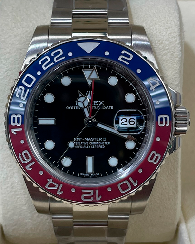 Rolex GMT-Master II "Pepsi" 40MM Black Dial White Gold Oyster Bracelet (116719BLRO)