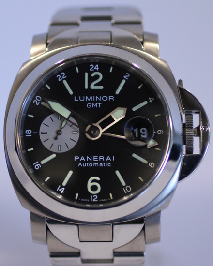 Panerai Luminor GMT Automatic 44MM Black Dial Steel Bracelet (PAM00161)