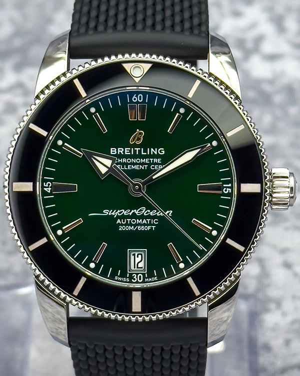 2021 Breitling Superocean Heritage II 42MM Green Dial Rubber Strap (AB2010121L1S1)