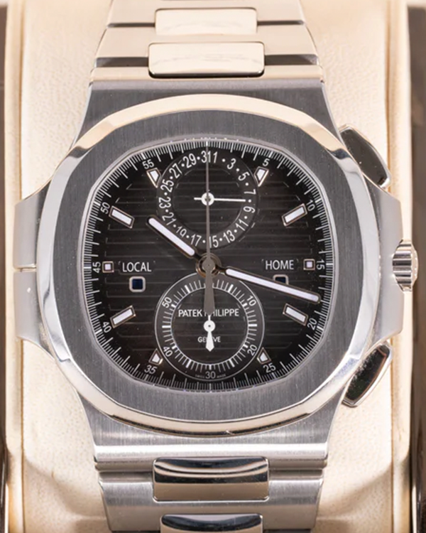 2017 Patek Philippe Nautilus Travel Time Chronograph 40.5MM Grey Dial Steel Bracelet (5990/1A-001)