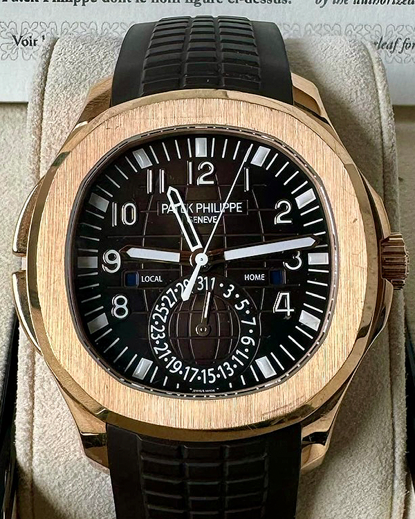 2018 Patek Philippe Aquanaut "Travel Time" 40.8MM Brown Dial Rubber Strap (5164R-001)