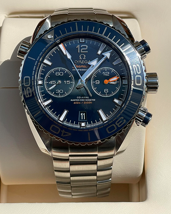 2021 Omega Seamaster Planet Ocean Chronograph Blue Dial (215.30.46.51.03.001)