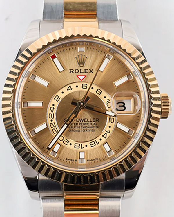 Rolex Sky-Dweller 42MM Champagne Dial Two-Tone Oyster Bracelet (336933)