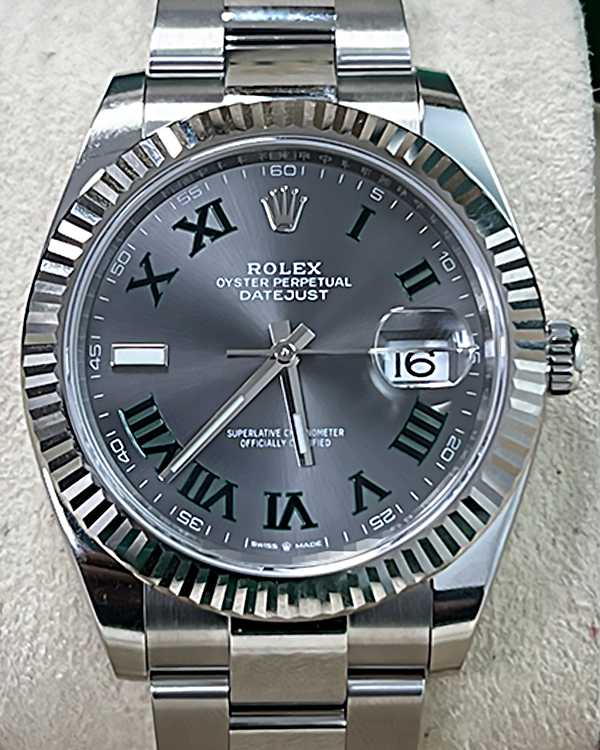 2024 Rolex Datejust 41MM "Wimbledon" Slate Dial Oyster Bracelet (126334)