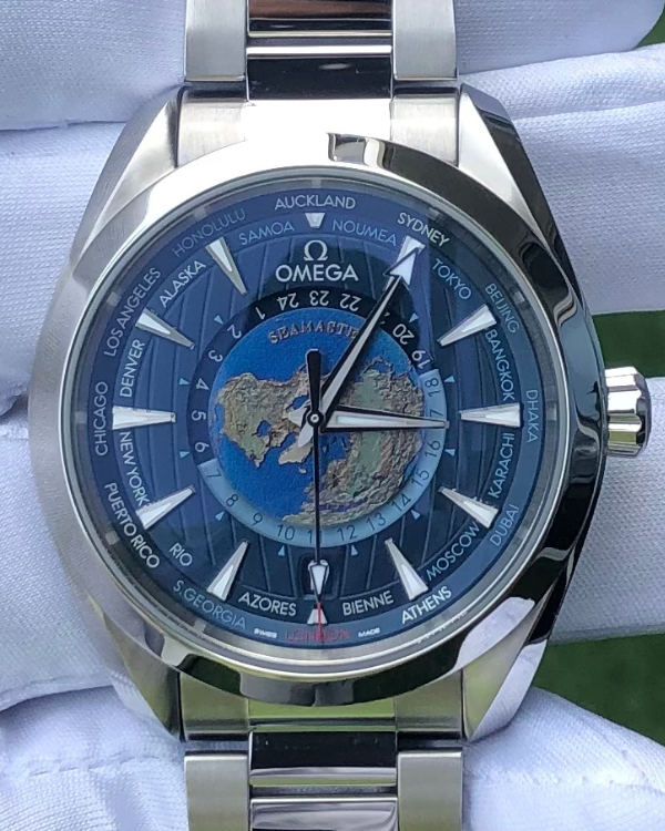 2022 Omega Seamaster Aqua Terra Worldtimer Steel Blue Dial (220.10.43.22.03.001)