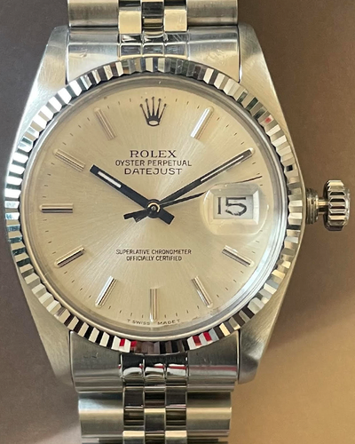 Rolex Datejust Vintage 36MM Silver Dial Aftermarket Jubilee Bracelet (16014)