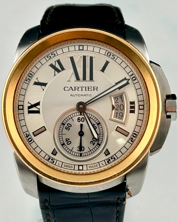 Cartier Calibre de Cartier 42MM White Dial Leather Strap (W7100039)