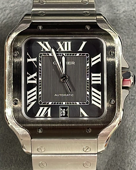 Cartier Santos De Cartier 39.8MM Grey Dial Steel Bracelet (4072)