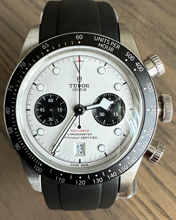 2023 Tudor Black Bay Chrono "Panda" 41MM White Dial Aftermarket Rubber Strap (79360N)