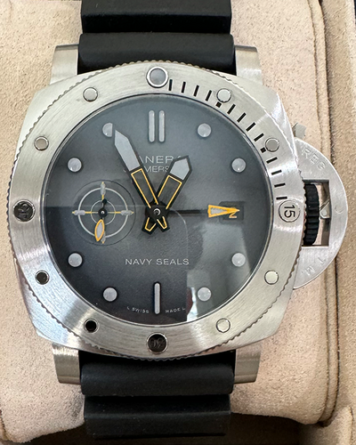 2024 Panerai Submersible GMT Navy Seals 44MM Grey Dial Rubber Strap (PAM01323)