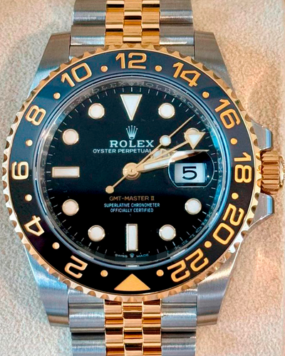 2023 Rolex GMT-Master II 40MM Black Dial Two-Tone Jubilee Bracelet (126713GRNR)