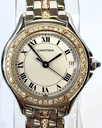 Cartier Cougar 27MM Quartz Cream Dial Two-Tone Bracelet (187906)