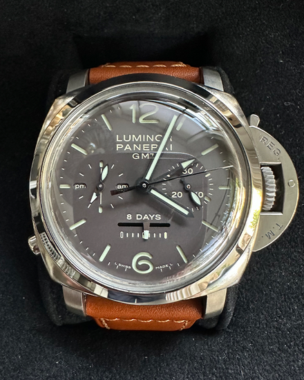 Panerai Luminor 1950 8 Days Chrono Monopulsante GMT Titanium Brown