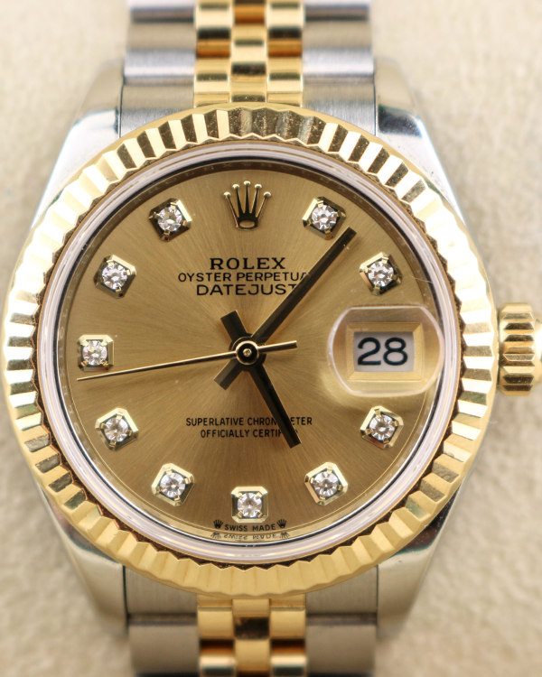 Rolex Lady-Datejust 28MM Champagne Dial Two-Tone Jubilee Bracelet (279173)