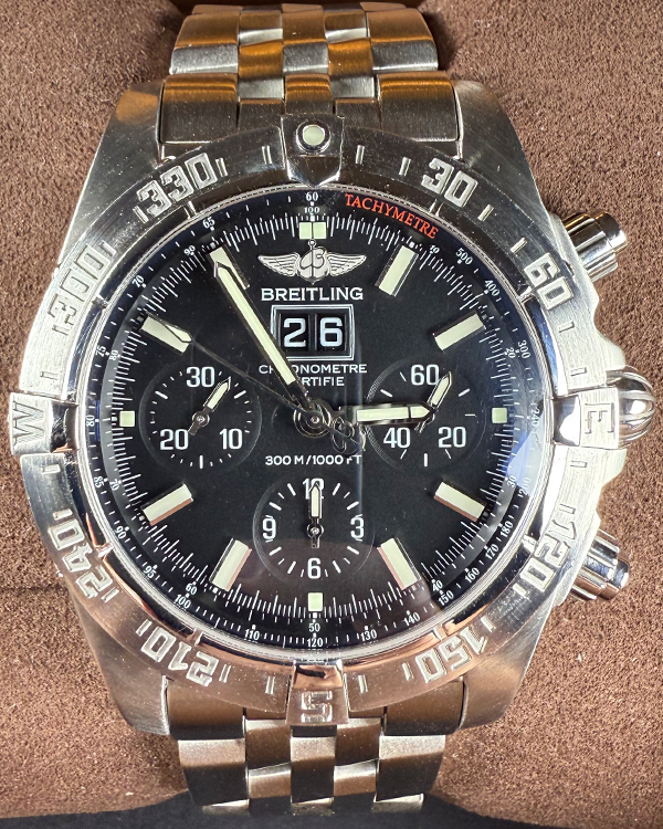 2007 Breitling Blackbird 44MM Black Dial Steel Bracelet (A44359)