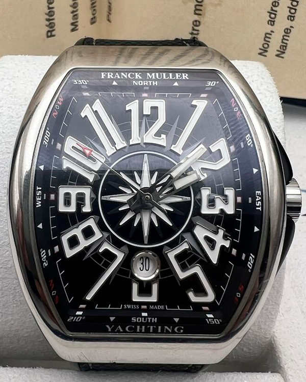 2022 Franck Muller Vanguard Yachting 44MM Black Dial Rubber Strap (V45SCDT)