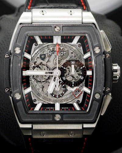 Hublot Spirit of Big Bang 45MM Skeleton Dial Leather Strap (601.NM.0173.LR)