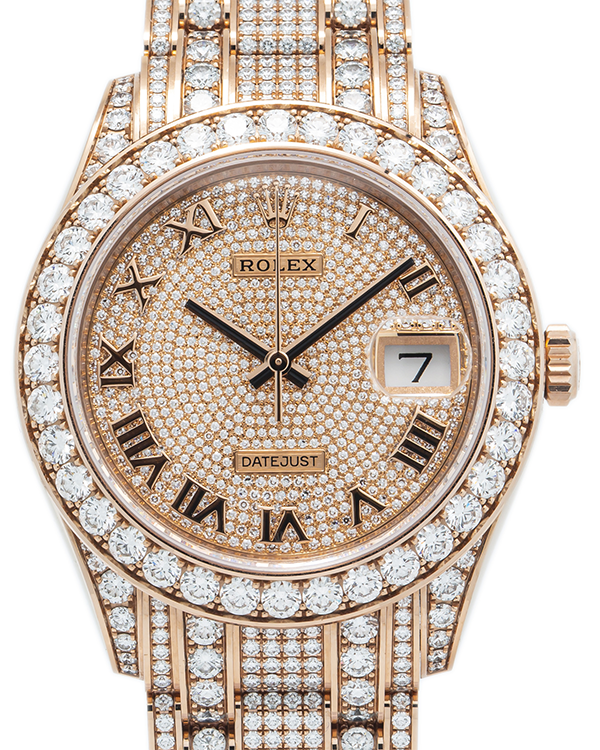 2018 Rolex Datejust Pearlmaster 39MM Factory Diamonds Everose Gold Diamond Pave Dial (86405RBR)