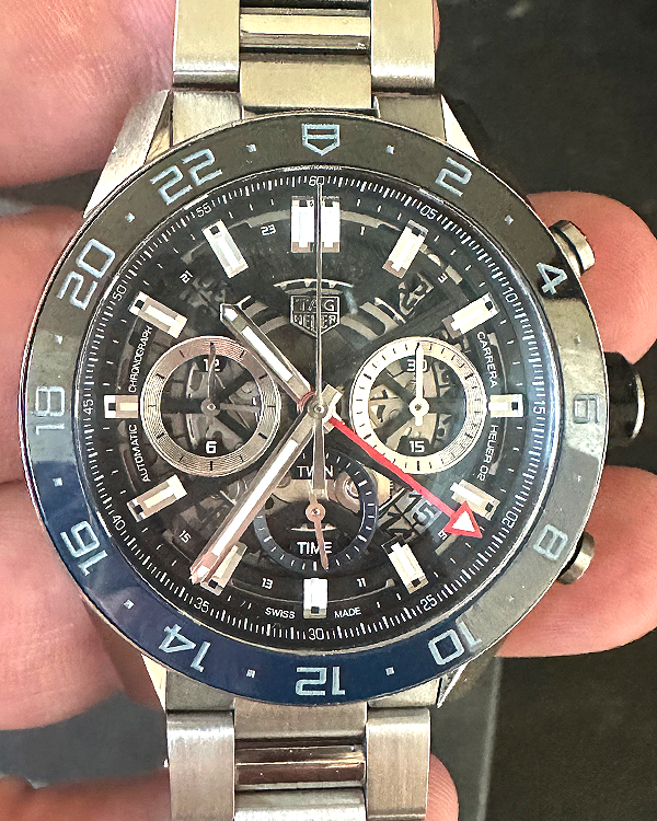 2021 Tag Heuer Carrera 45MM Skeleton Dial Steel Bracelet (CBG2A1Z.BA0658)