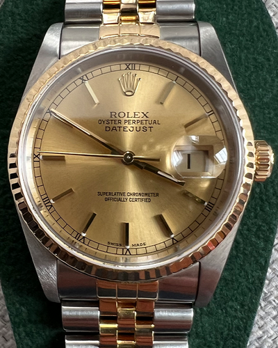 (R Serial) Rolex Datejust 36MM Champagne Dial Two-Tone Jubilee Bracelet (16233)