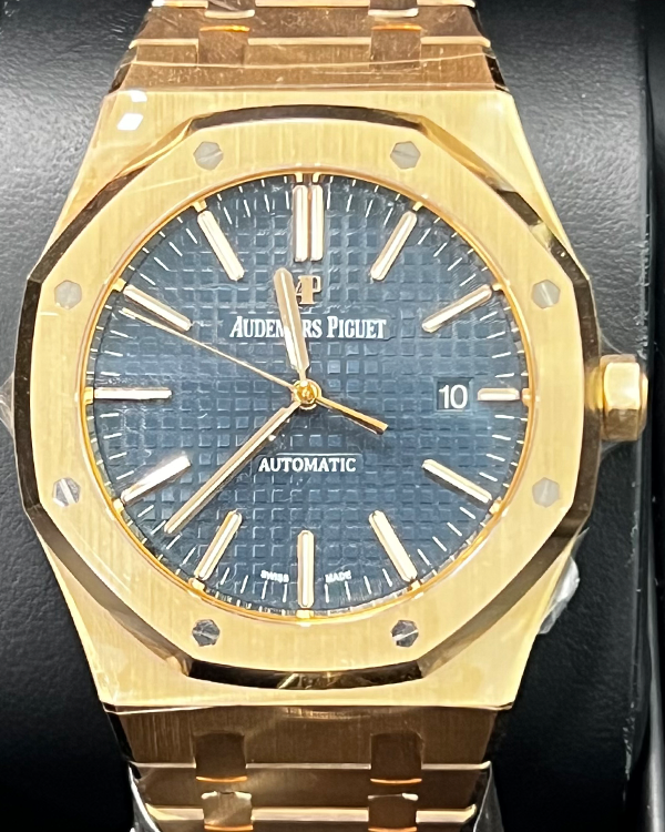 Audemars Piguet Royal Oak Selfwinding 41MM Blue Dial Rose Gold Bracelet (15400OR.OO.1220OR.03)