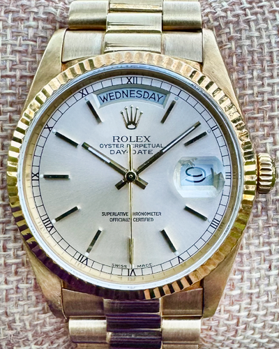 Rolex Day-Date 36MM Champagne Dial Yellow Gold President Bracelet (18038)