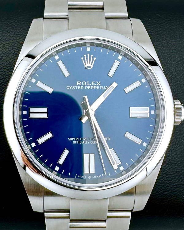 2022 Rolex Oyster Perpetual 41MM Blue Dial Oyster Bracelet (124300)