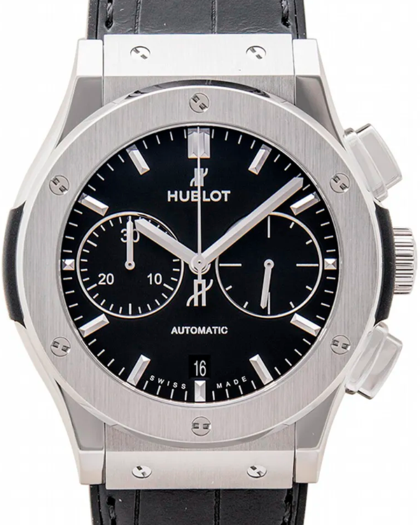 2018 Hublot Classic Fusion Chronograph 45MM Black Dial Rubber Strap (521.NX.1171.LR)