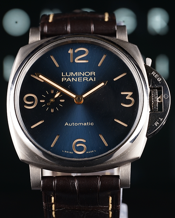 Panerai Luminor Due 45MM Blue Dial Leather Strap (PAM00729)