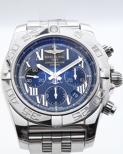 2010 Breitling Chronomat 44MM Blue Dial Steeel Bracelet (AB0110)