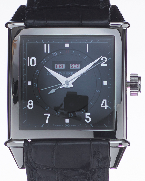 Girard Perregaux Vintage 1945 34MM Black Dial Leather Strap (25810-11-651-BA6A)