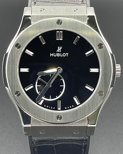 Hublot Classic Fusion Ultra-Thin 45MM Titanium Black Dial Leather Strap (515.NX.1270.LR)