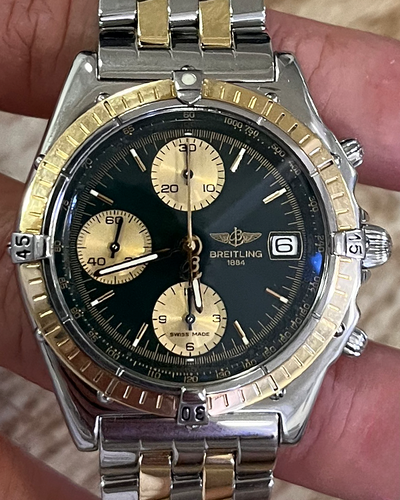 1995 Breitling Chronomat 39MM Black Dial Two-Tone Bracelet (D130501W001)