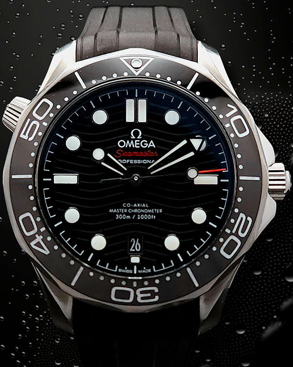2020 Omega Seamaster Diver 300M 42MM Black Dial Rubber Strap (210.32.42.20.01.001)