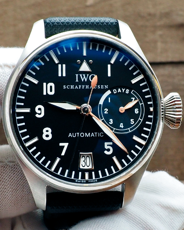 IWC Schaffhausen Big Pilot L.E. 46MM Black Dial Leather Strap (IW500203)