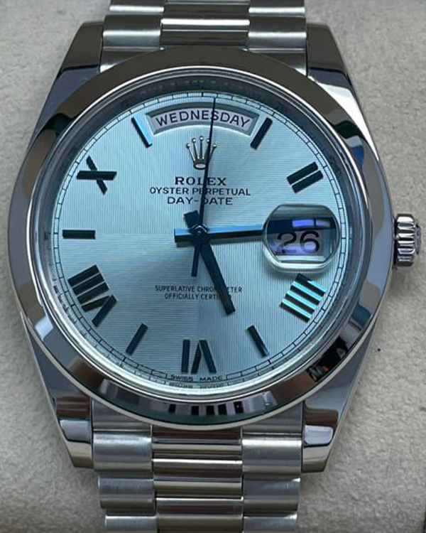 Rolex Day-Date 40MM Ice Blue Dial President Bracelet (228206)