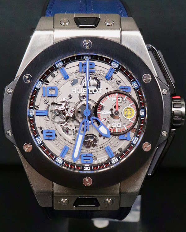 Hublot Big Bang Ferrari 45.5MM Skeleton Dial Leather Strap (401.NM.0123.VR.TEX13)