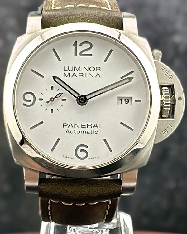 2022 Panerai Luminor Marina 44MM White Dial Leather Strap (PAM01314)