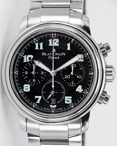 Blancpain Léman Fly-Back 38MM Black Dial Steel Bracelet (2185F)