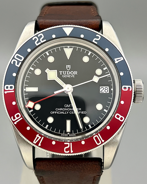 No Reserve - 2019 Tudor Black Bay GMT "Pepsi" 41MM Black Dial Leather Strap (79830RB)